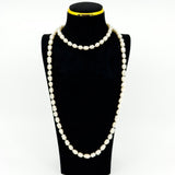 Extra Long Chunky Freshwater White Pearl 42" Necklace