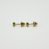Small Chunky 14ct Gold Tiny Diamond Solitaire Square Stud Earrings 585