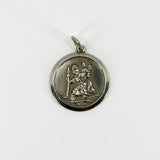 Large Vintage 1969 Sterling Silver St. Christopher Pendant 925 by Georg Jensen