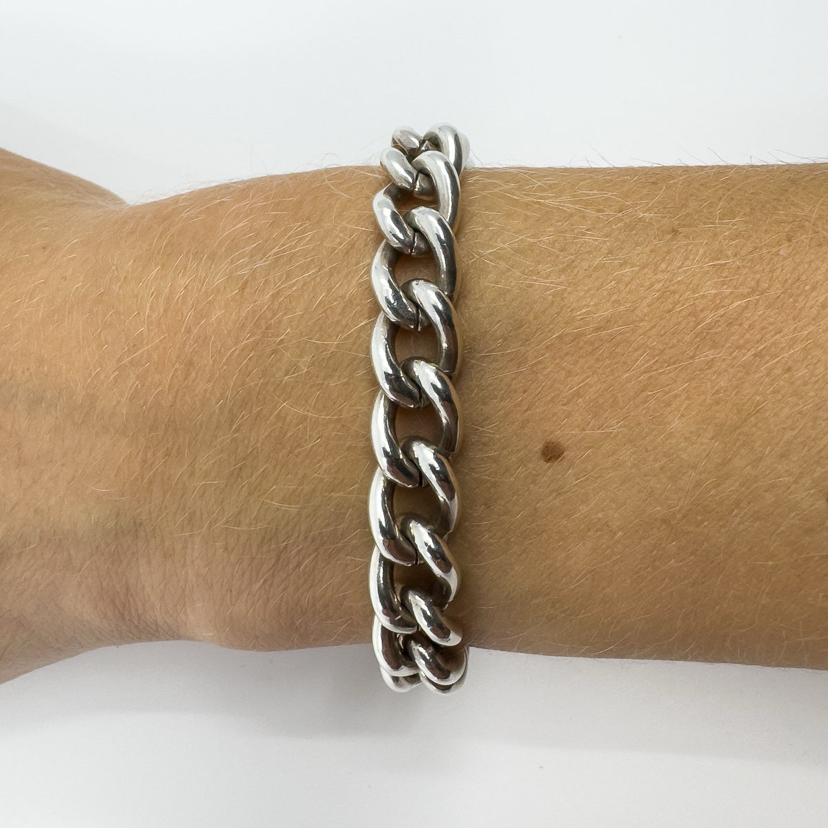 Sterling Silver Chunky Curb Links 7.5” Bracelet & T-Bar Toggle 925 36g