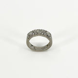Wide Chunky Platinum Diamond Band / Ring 950 Size L - M
