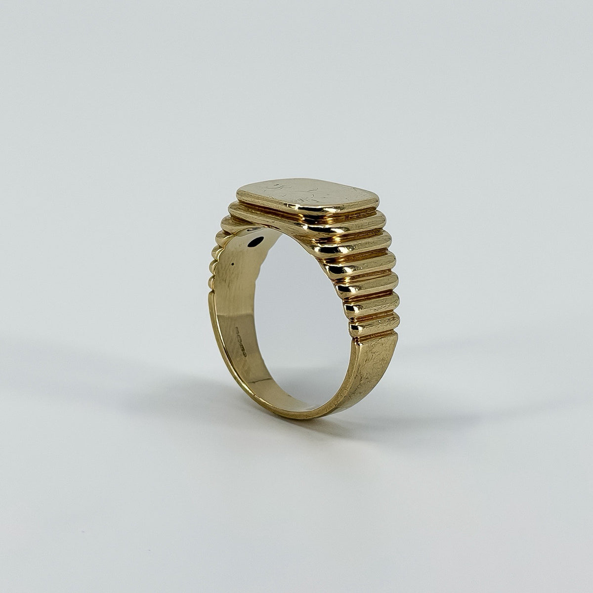 Vintage 9ct Gold Signet Ring 375 Size T - U 375 UNISEX Art Deco Style