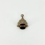 Vintage 9ct Gold Spinning Bloodstone Black Onyx & Carnelian Fob Pendant 375