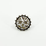 Antique Victorian Aesthetic Sterling Silver Yellow & Rose Gold Floral Brooch 925