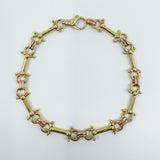 Rare Vintage 9ct Rose & Yellow Gold Horsebit Snaffle Equestrian 8.5” Bracelet