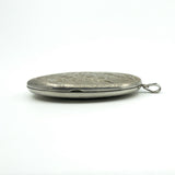 Large Vintage Sterling Silver Oval Floral Engraved Locket 925 (Birm 1973)