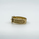 Vintage 9ct Gold Buckle Ring Size N (London 1970)