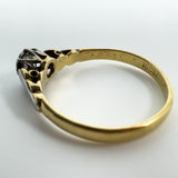 Vintage 18ct Gold & Platinum 0.20ct Diamond Solitaire Ring 750 Size N