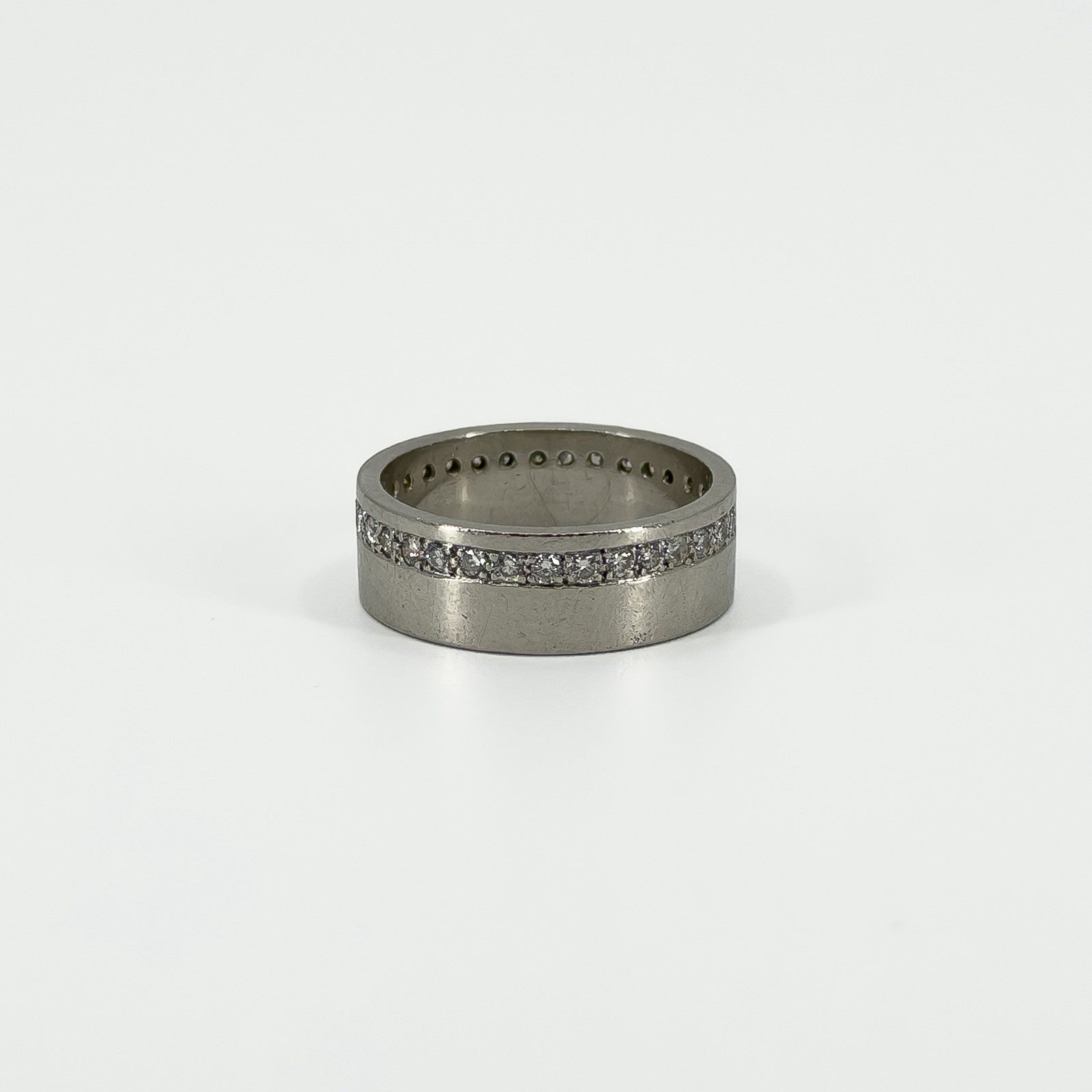 Chunky Wide 6.8mm Platinum Diamond Full Eternity Band / Ring 950 Size O (2007)