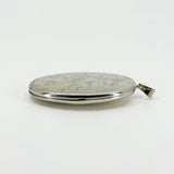 Large Vintage Sterling Silver Oval Floral Engraved Locket 925