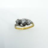 Vintage 18ct Gold & Platinum 0.45ct Diamond Trilogy Ring 750 Size K