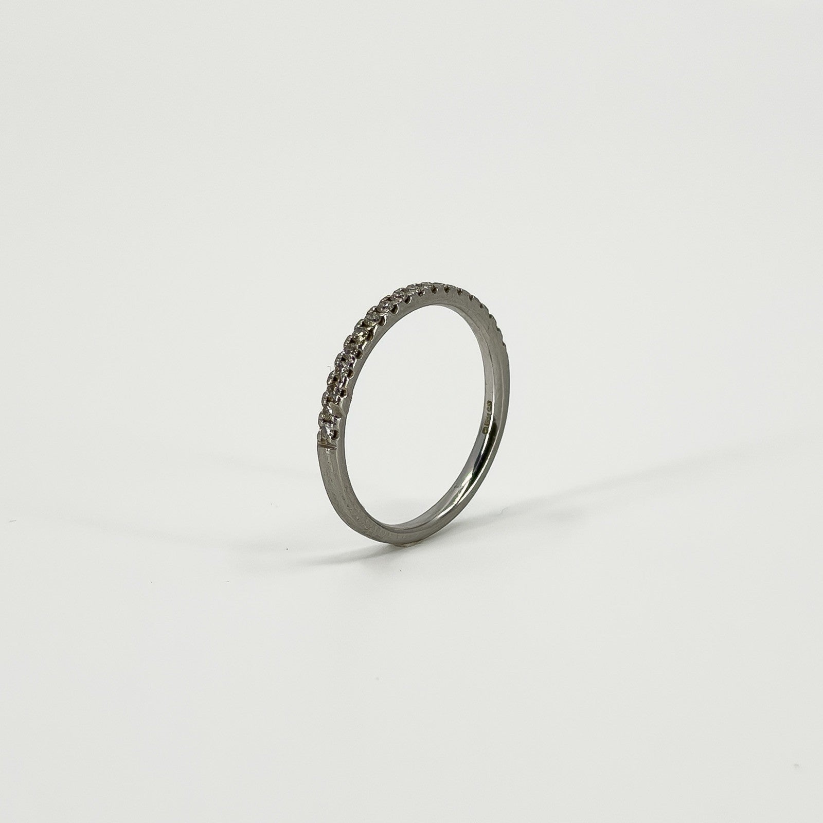 Skinny Platinum 0.28ct Diamond Eternity Band / Ring 950 Size P - Q