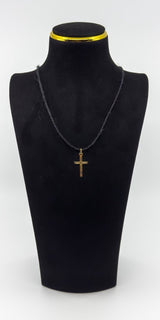 Vintage 9ct Gold Engarved Christian Cross Pendant / Charm 375 Reversible (1994)