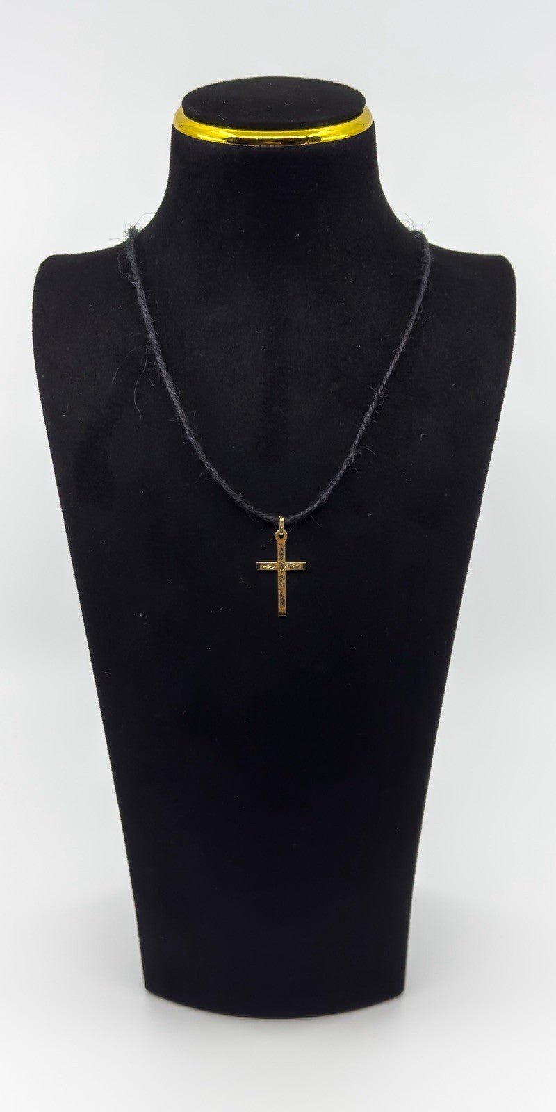 Vintage 9ct Gold Engarved Christian Cross Pendant / Charm 375 Reversible (1994)