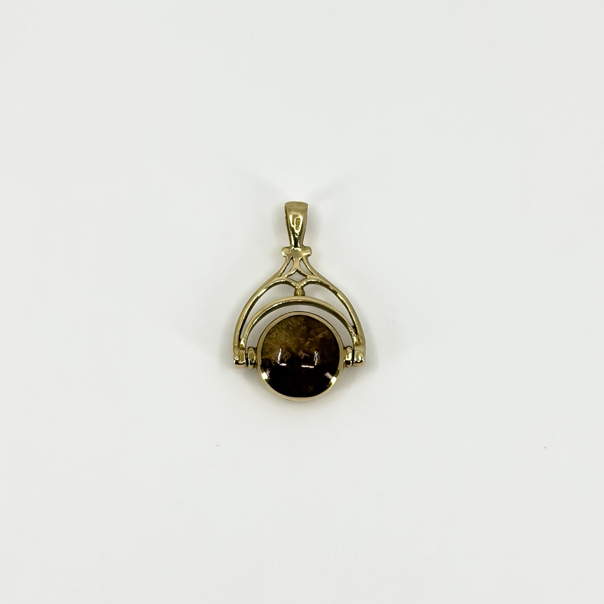 Vintage 9ct Gold Double Sided Articulated Fob 375 by David Scott Walker