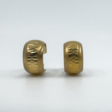Vintage 9ct Gold Chunky Matt / Brushed Diamond Cut Hoop Earrings 375 (Birm 1977)