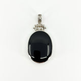Chunky Vintage Double Sided Black Onyx & MOP Pendant 925 by David Scott Walker