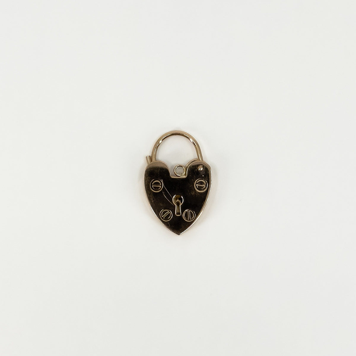 Vintage 9ct Rose Gold Heart Lock Padlock Pendant / Charm 375 (1996)