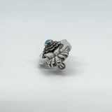 Large Chunky Vintage Sterling Silver Turquoise Brooch 925 Heavy 16g