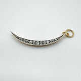 Antique 18ct Rose Gold Old Cut Diamond Crescent Moon Pendant (Converted Brooch)