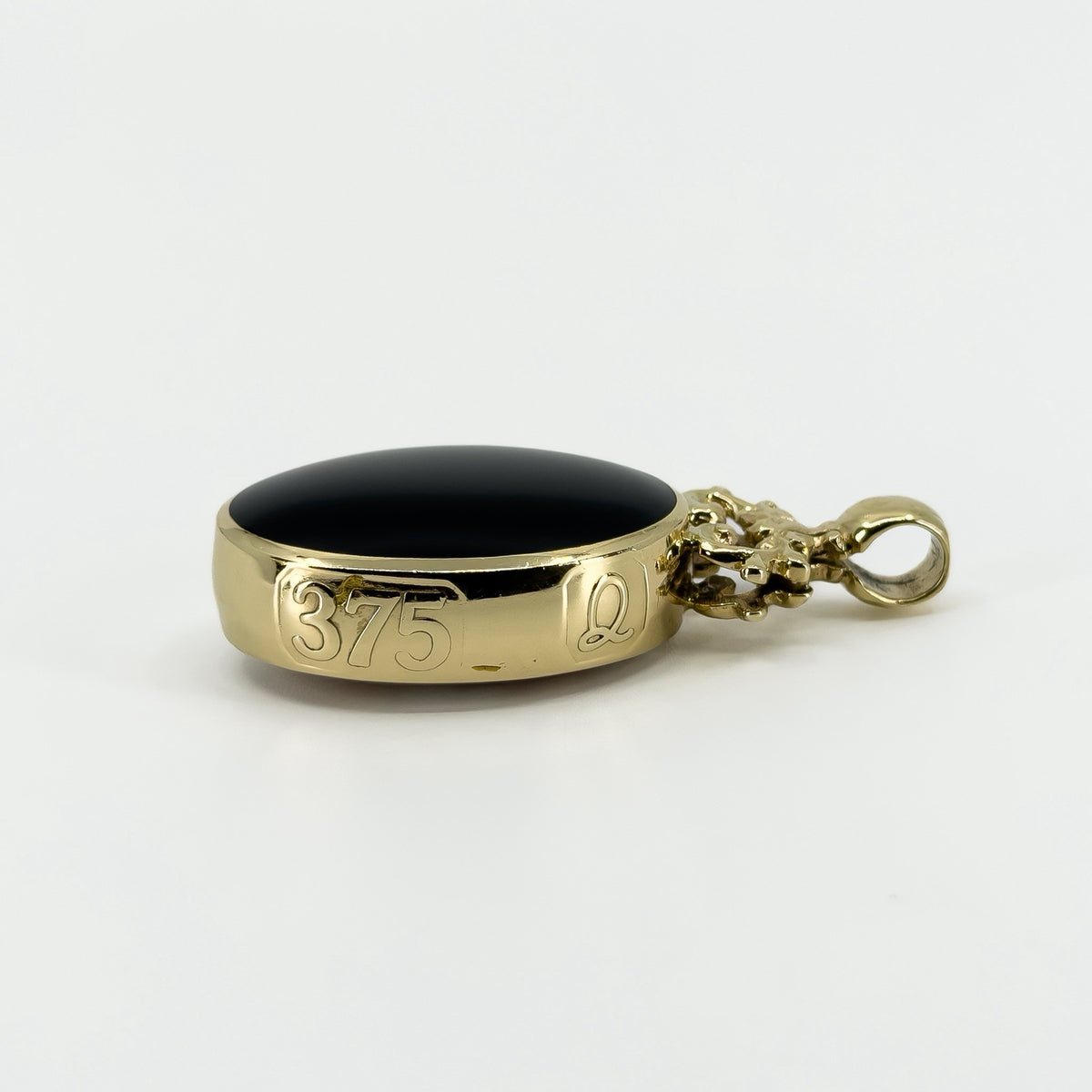 Large Vintage 1990 9ct Gold Double Sided Fob 375 by David Scott Walker