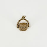 Vintage 9ct Rose Gold Double 3 Sided Spinning Engraved Fob 375 (Birm 1995)
