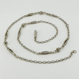Vintage Sterling Silver Ornate Beaded Ball Fancy Link 25.5" Chain / Necklace 925