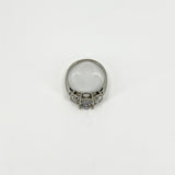 Chunky 9ct White Gold 2.30ct CZ Trilogy Engagment Ring 375 Size J