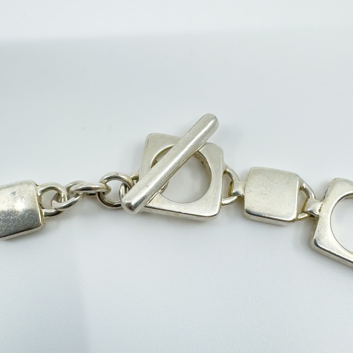Vintage Sterling Silver Square 16” Chain / Necklace & T-Bar Toggle 925 38g 2001