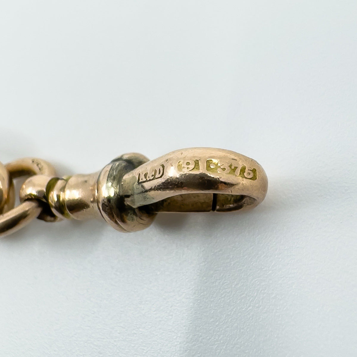 Antique 9ct Rose Gold Oval Links Bracelet