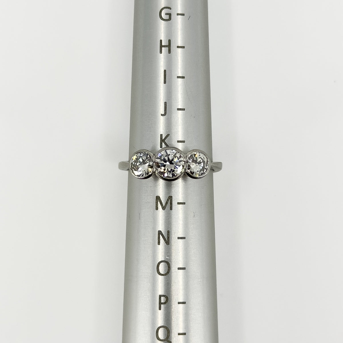 Vintage Platinum 1.60ct Diamond Trilogy Ring 950 Size L