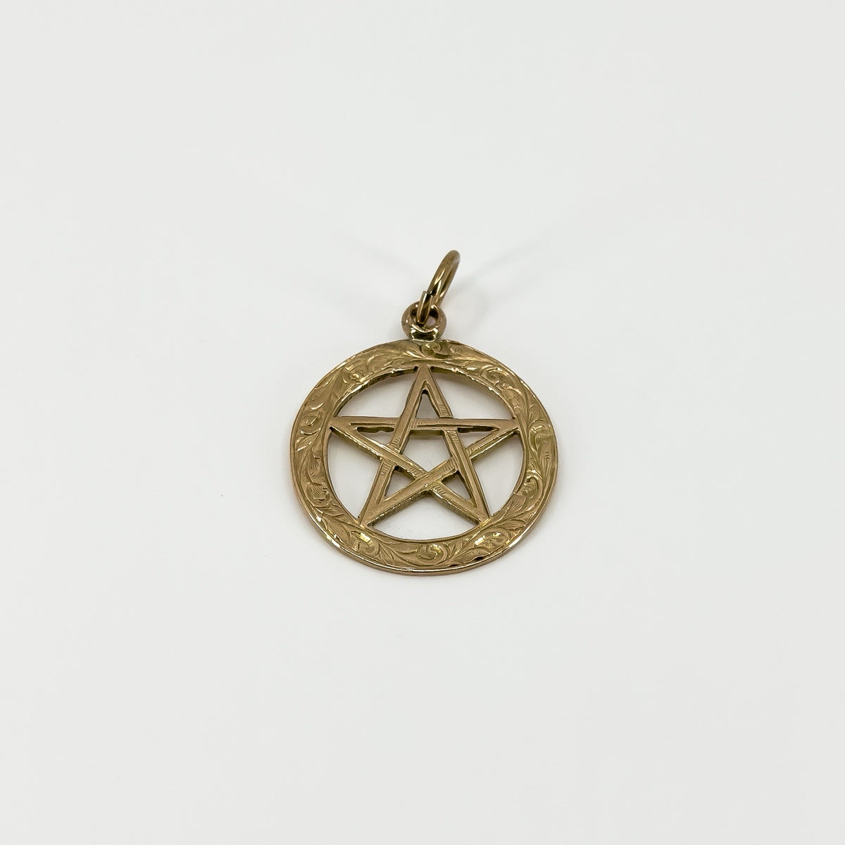 Antique 9ct Rose Gold Engraved Star of David Pendant 375 (Birm 1921)