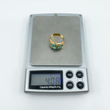 Antique 14ct Rose Gold Turquoise Bombe Ring Size M