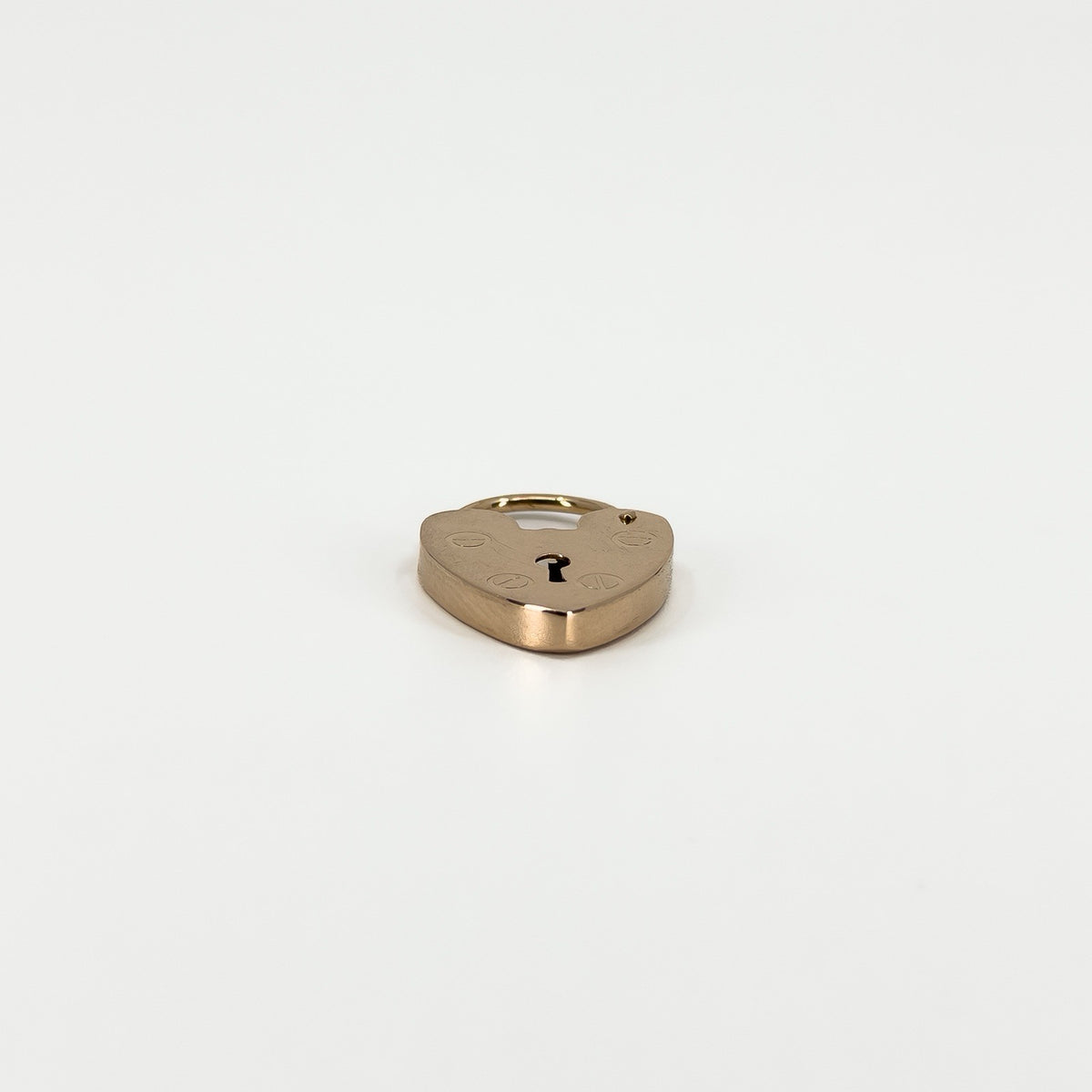 Vintage 9ct Rose Gold Heart Lock Padlock Pendant / Charm 375 (1996)