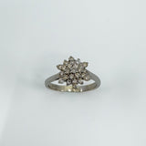 Vintage 9ct White Gold Diamond Cluster Ring Size M - N