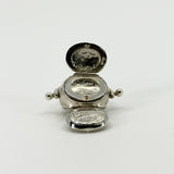 Unusal Vintage Sterling Silver Spinning 3x Sided Photo Locket Fob / Pendant 925