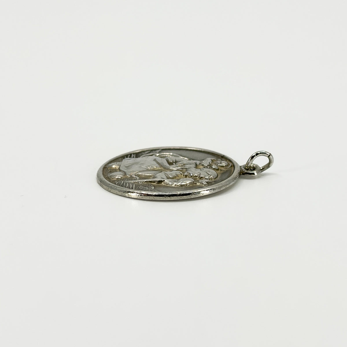 Large Vintage Sterling Silver St. Christopher Pendant 925 by Charles Horner