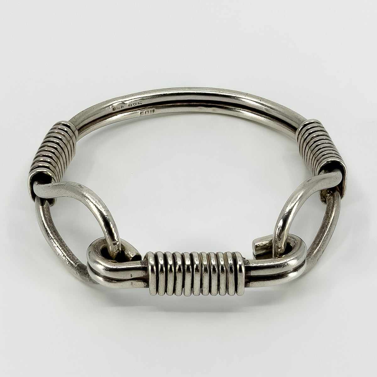 Chunky Vintage Sterling Silver Horse Snaffle Bit Bangle / Bracelet 925