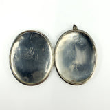 Large Vintage Sterling Silver Oval Floral Engraved Locket 925 (Birm 1973)
