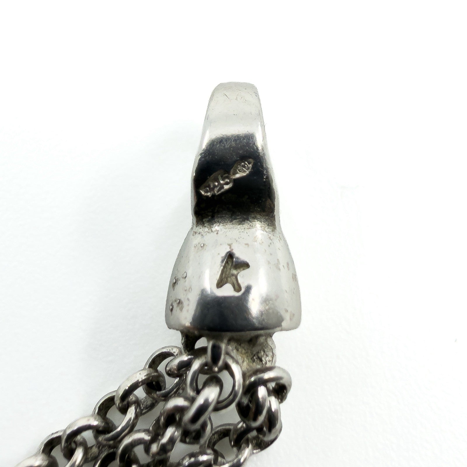 Large Sterling Silver Mother of Pearl Pendant & 16" Chain 925 by KENZO