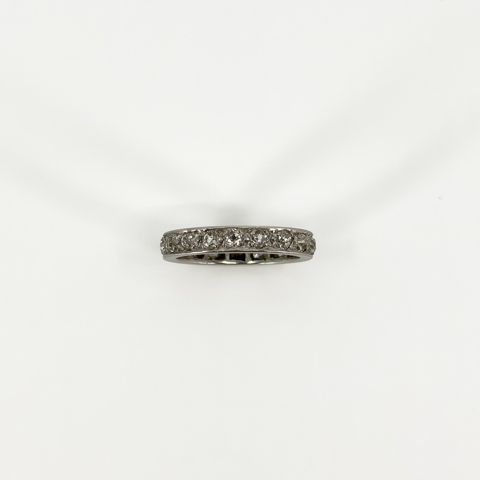 Antique Platinum Old Cut Diamond Full Eternity Band / Ring 950 Size J