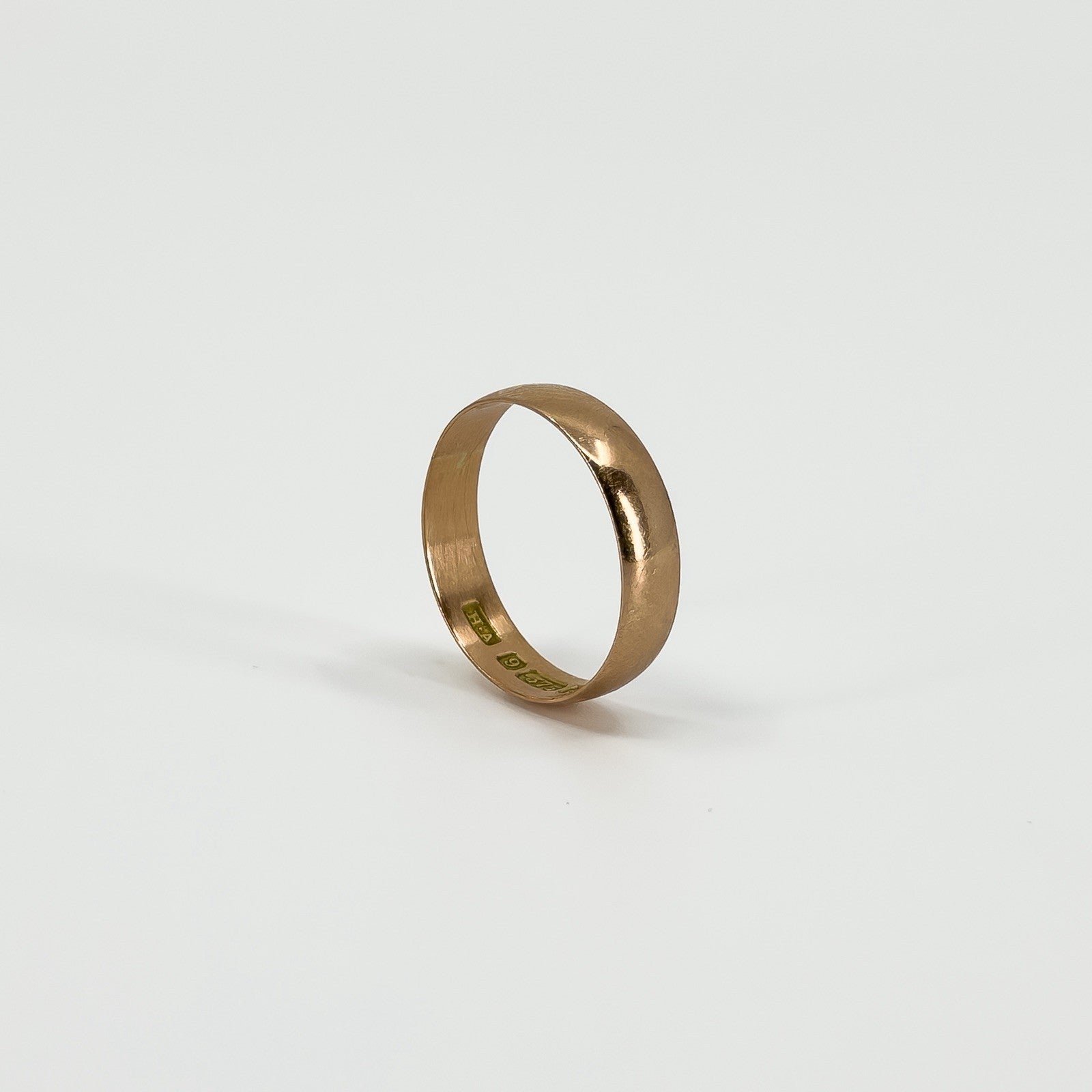 Antique Edwardian 9ct Rose Gold Full Band / Ring 375 Size O - P(Birm 1906)