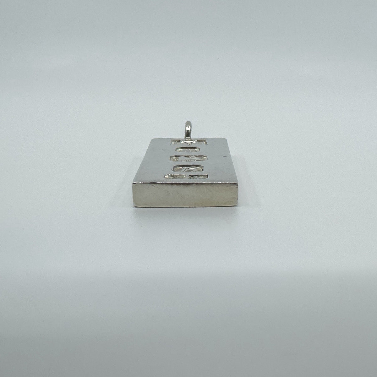 Large Chunky Vintage Sterling Silver Ingot Pendant (Sheffield 1976) 31g