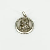 Large Vintage 1969 Sterling Silver St. Christopher Pendant 925 by Georg Jensen