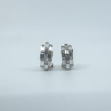 18ct Gold Rectangular CZ Baguette Lever Back Earrings 750