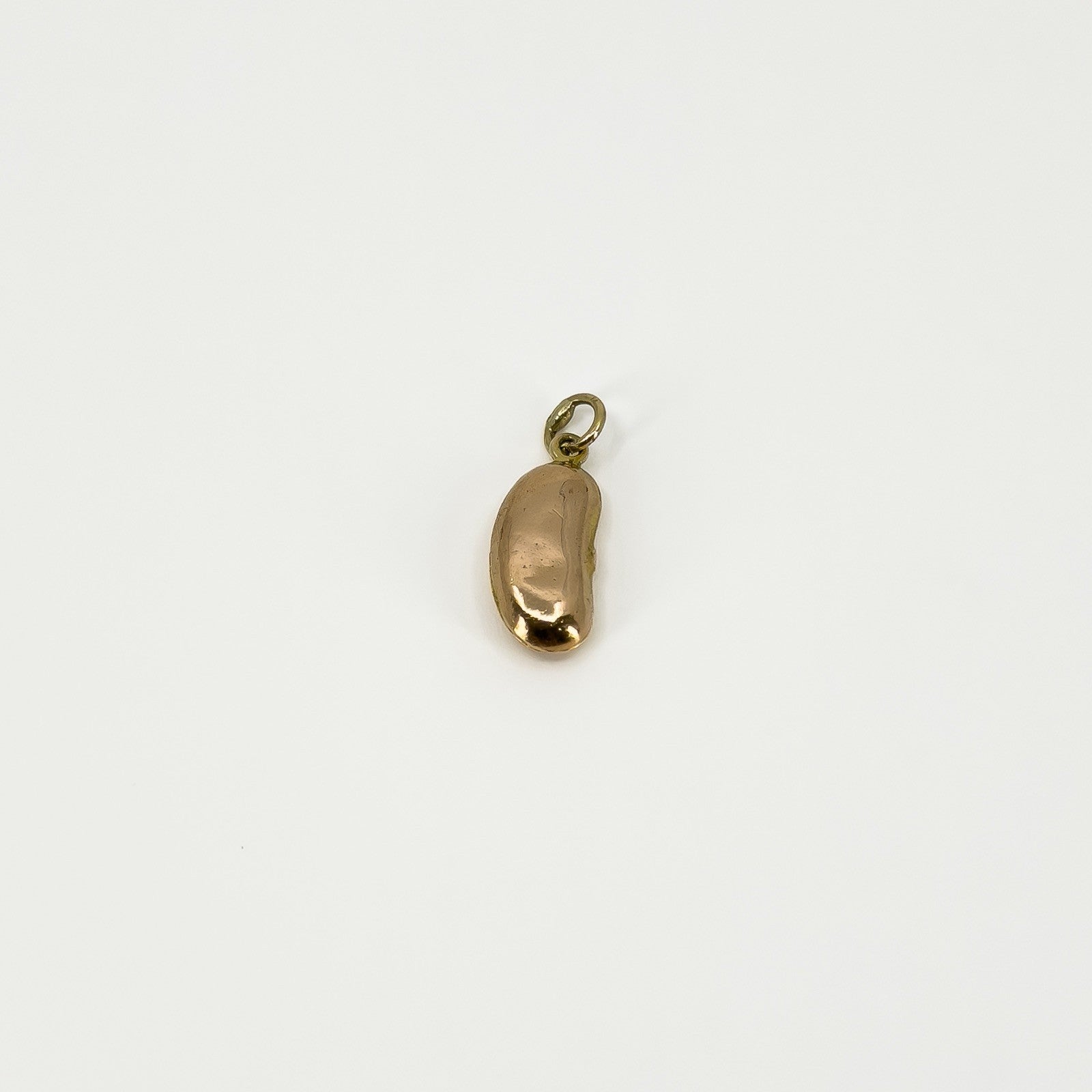 Tiny Antique 9ct Gold Rose Gold Lucky Bean Pendant / Charm 375