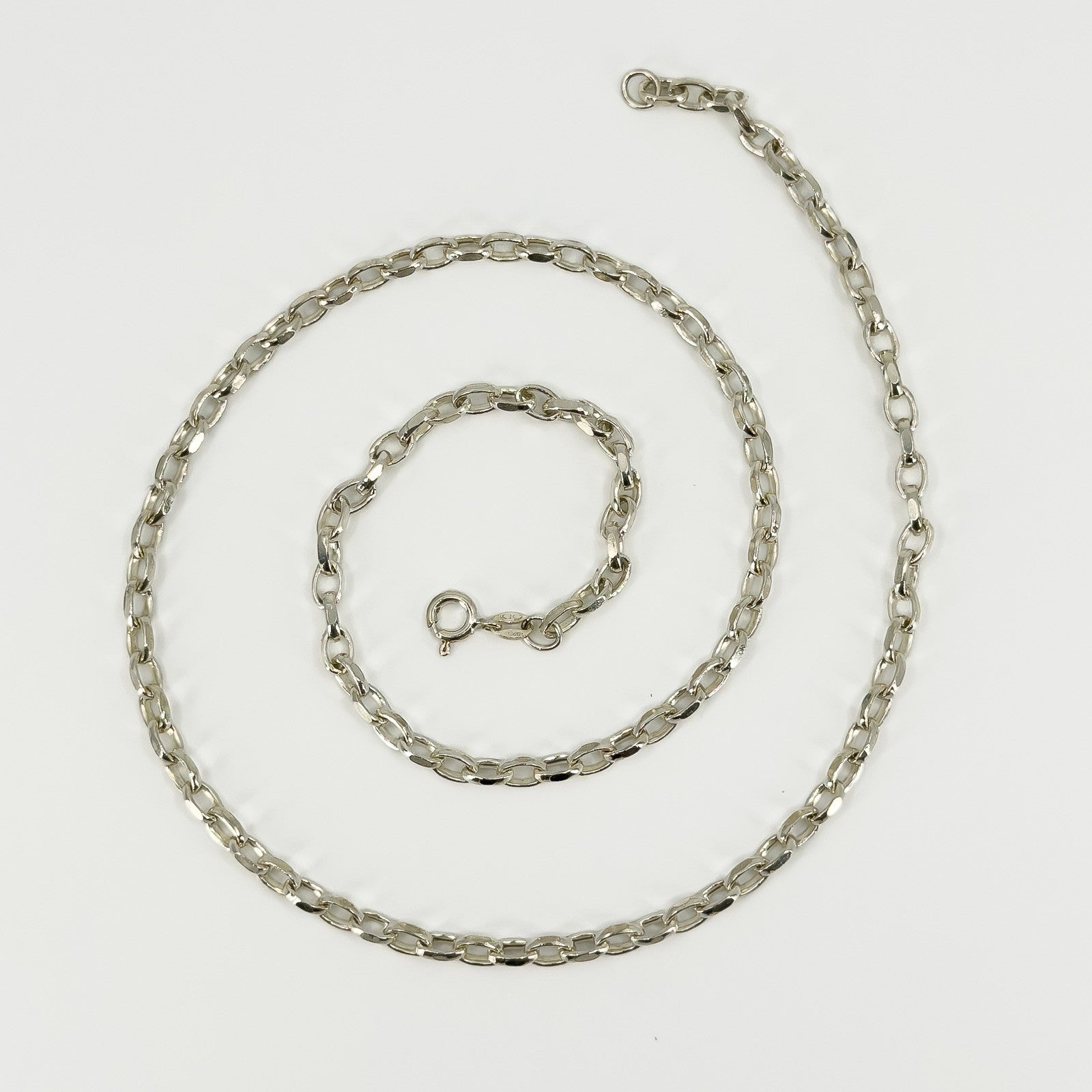 Vintage Sterling Silver 20” Belcher Links Chain / Necklace 925