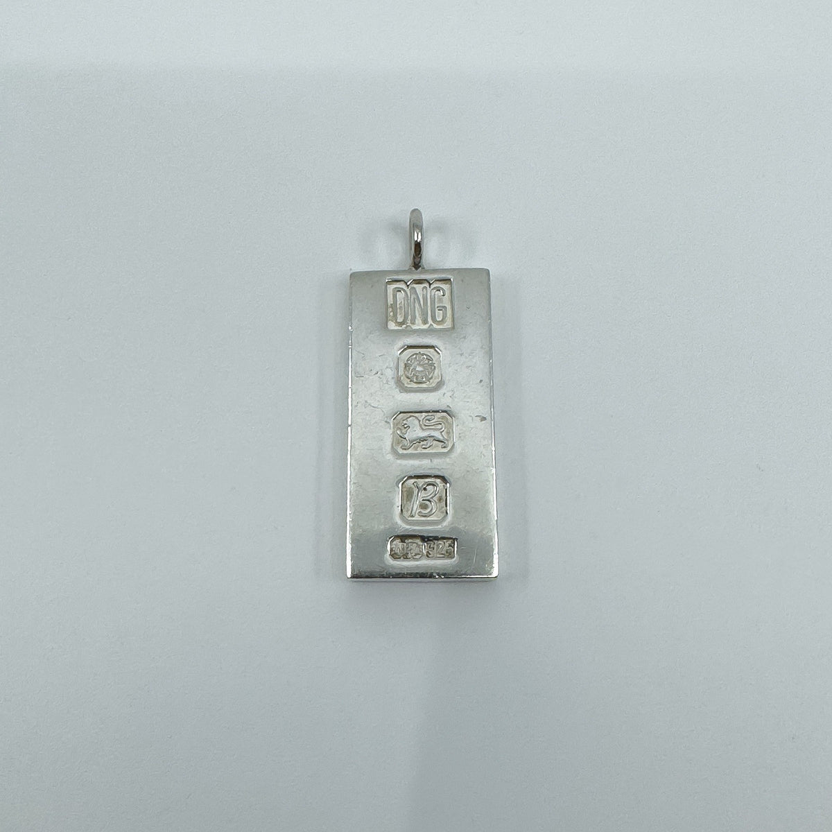 Large Chunky Vintage Sterling Silver Ingot Pendant (Sheffield 1976) 31g