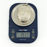 Vintage Sterling Silver Oval Floral Engraved Locket 925 (Birm 1975)