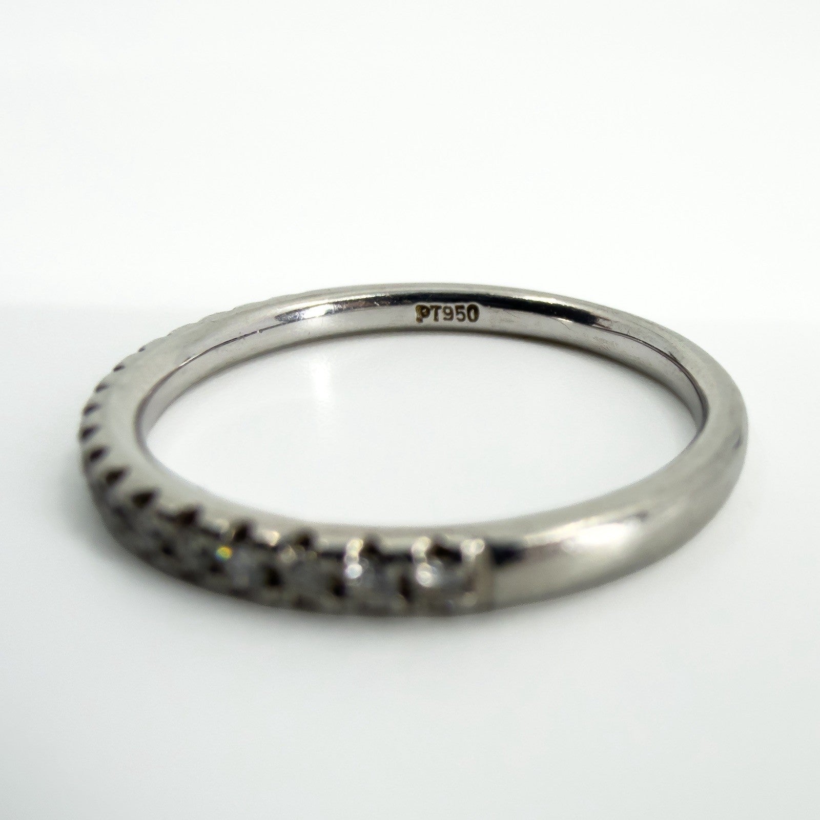 Skinny Platinum 0.28ct Diamond Eternity Band / Ring 950 Size P - Q
